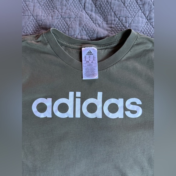 Adidas Men's Sage Green Logo Tee - Picture 1 of 7